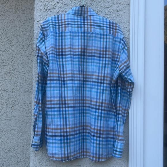 CALDER CARMEL Limited Edition Mens Blue Multi Plaid L/S Button Down Shirt Size L - Picture 6 of 8